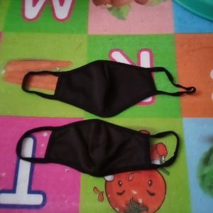 2 black face masks